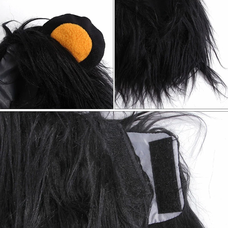 Halloween Lion Mane Wig Pet Costume Plush Realistic Funny Cosplay Clothes for Dogs Cats