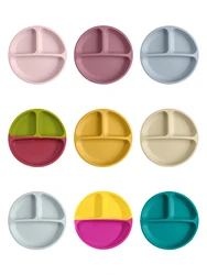 Color Kids 1PCS Baby Sucker Silicone Dishes Plate Good Grade Dining Plate Feeding Bowl Toddle Training Tableware Baby Stuff