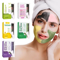 5g*10pcs Facial Cleansing Mud Mask Deep Cleansing Moisturizing Rose Turmeric Avocado Combination Pack