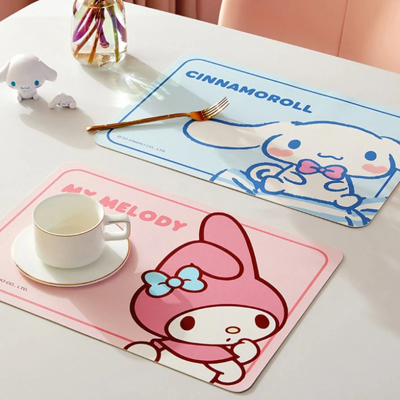 Sanrio Hello Kitty Placemat Melody Insulated Home Table Mat Cinnamoroll Waterproof and Oilproof Nowash High-end Dining Table Mat