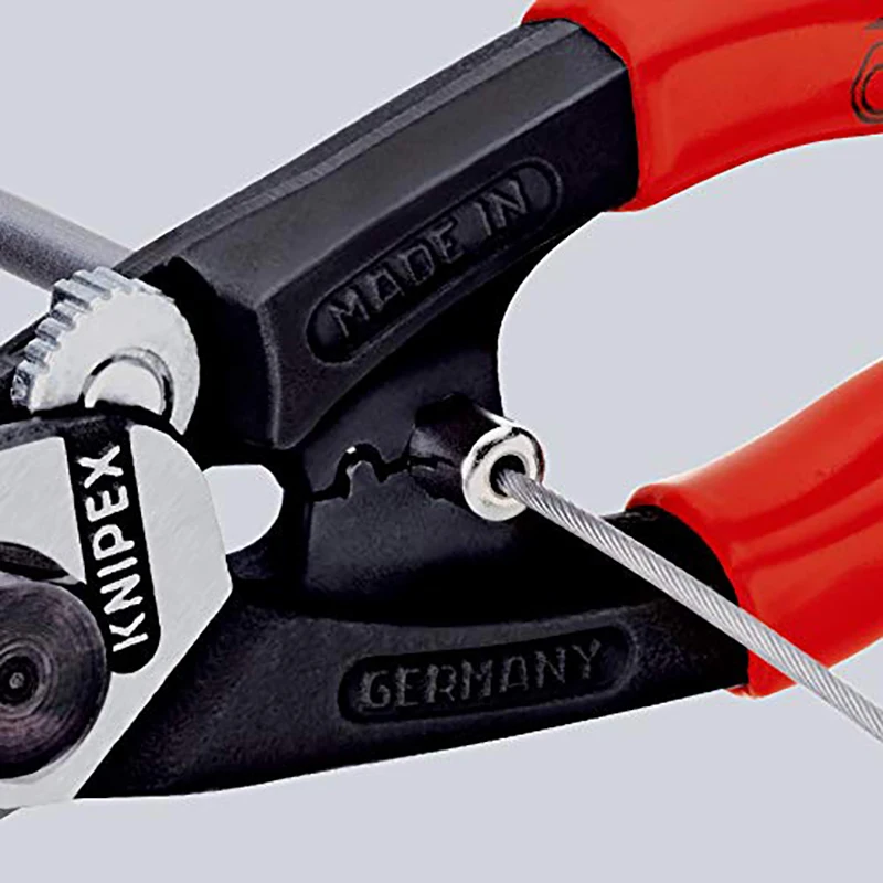 KNIPEX  95 62 190 Wire Rope Cutters Multi-Component Comfort Grip 7 1/4-Inch Ergonomic Forged Plier