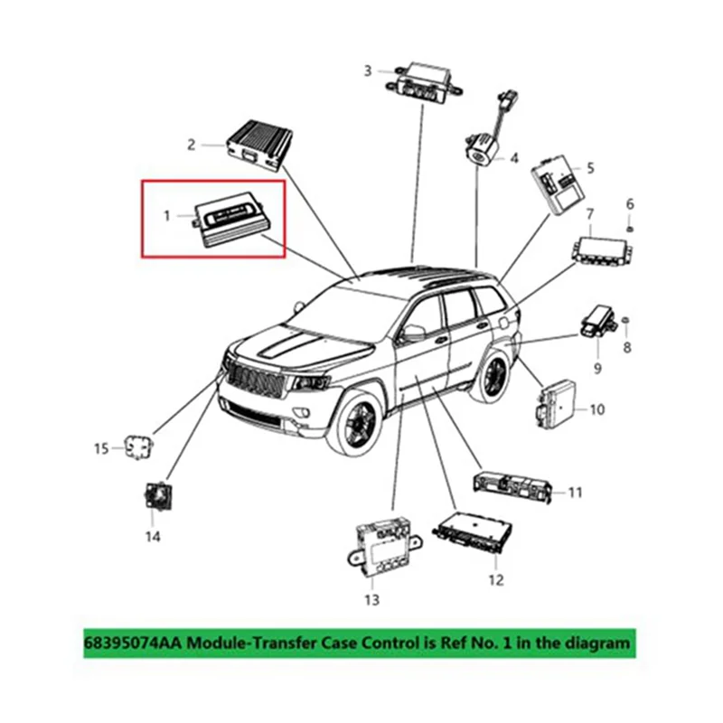 

074AA 4WD Drive Transfer Case Module Plug&Play P68395074AA For Dodge Durango Jeep Grand Cherokee 2014-2015 5150732AE