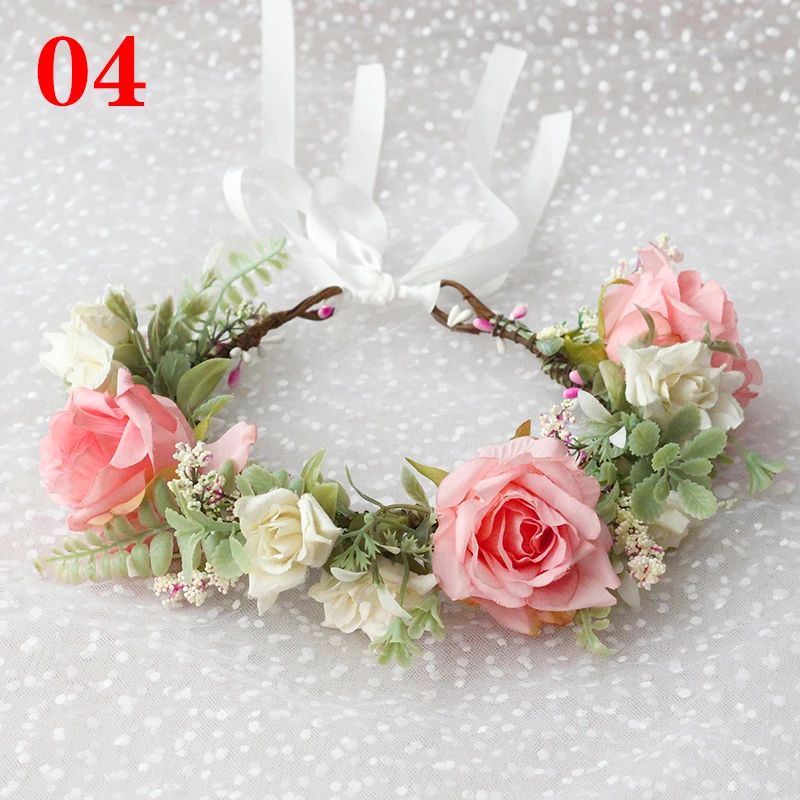 Spring Bohemian Flower Crowns For Women Girls Flower Headbands Bride Headpieces Floral Garland Wedding Wreaths Party Headwear