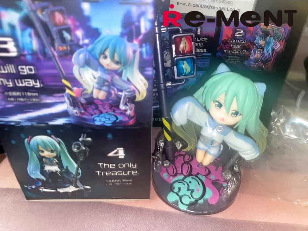 Figurine de collection Re-Ment Hatsune Miku Blind Box - Mini-scène Nouvelle histoire de mon monde, jouet et objet de collection authentique pour adultes