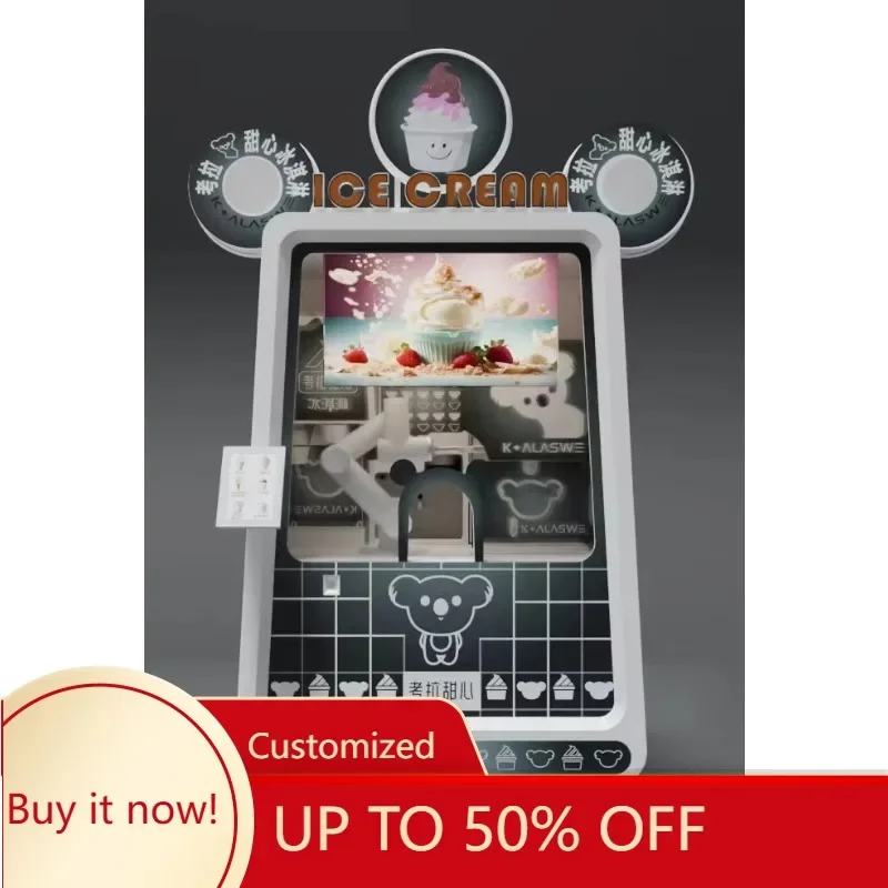 The Ice Cream Vending Machine Operates 24 Hours  Featuring an Intelligent Robot with a Six-axis Robotic Arm Custom