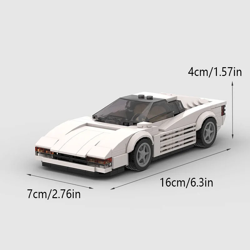 328Pcs MOC Testarossa Sports Car Assembly Vehicle Brick Model Educational Gift for Kids Car Model Kit for Assembling & Display