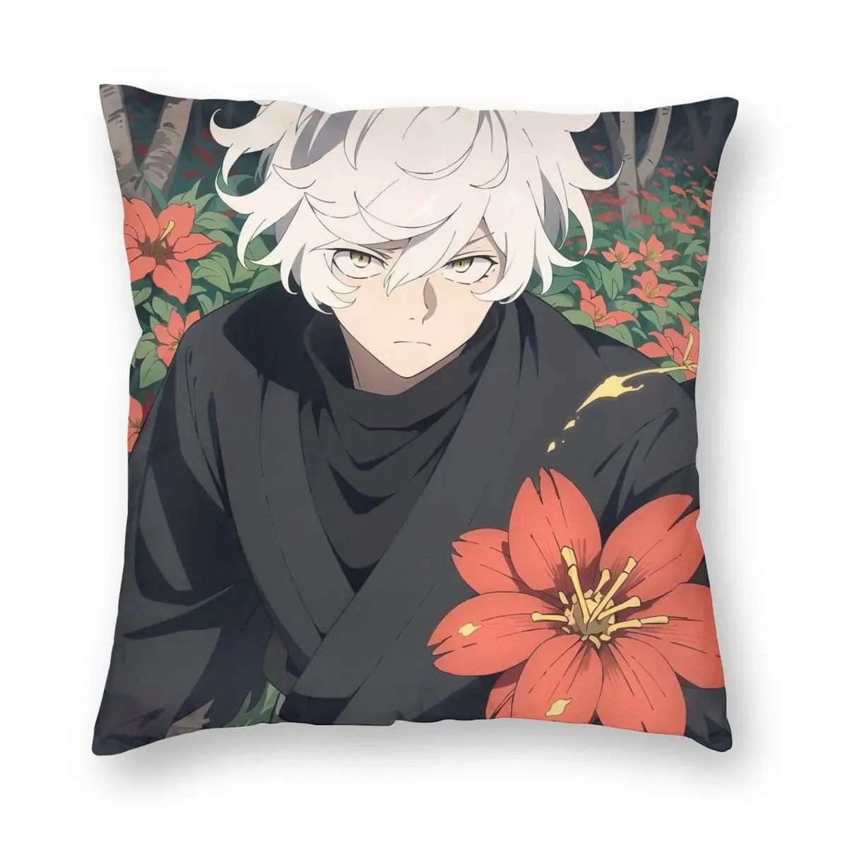 Hell's Paradise Jigokuraku Anime Square Pillowcase Pillow Cover Cushion Decor Comfort Throw Pillow for Home Bedroom