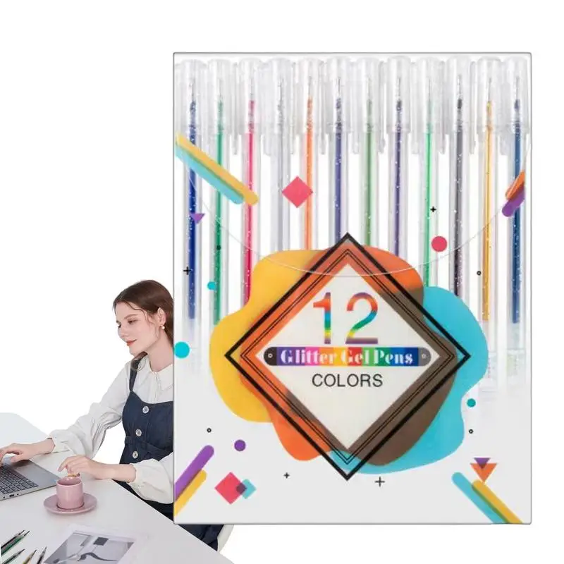 Kleurrijke Kunstpennen Set Van 12 Vlekbestendige Gladde Markeringspennen Met Gelkleurende Balpennen Voor Scrapbooking