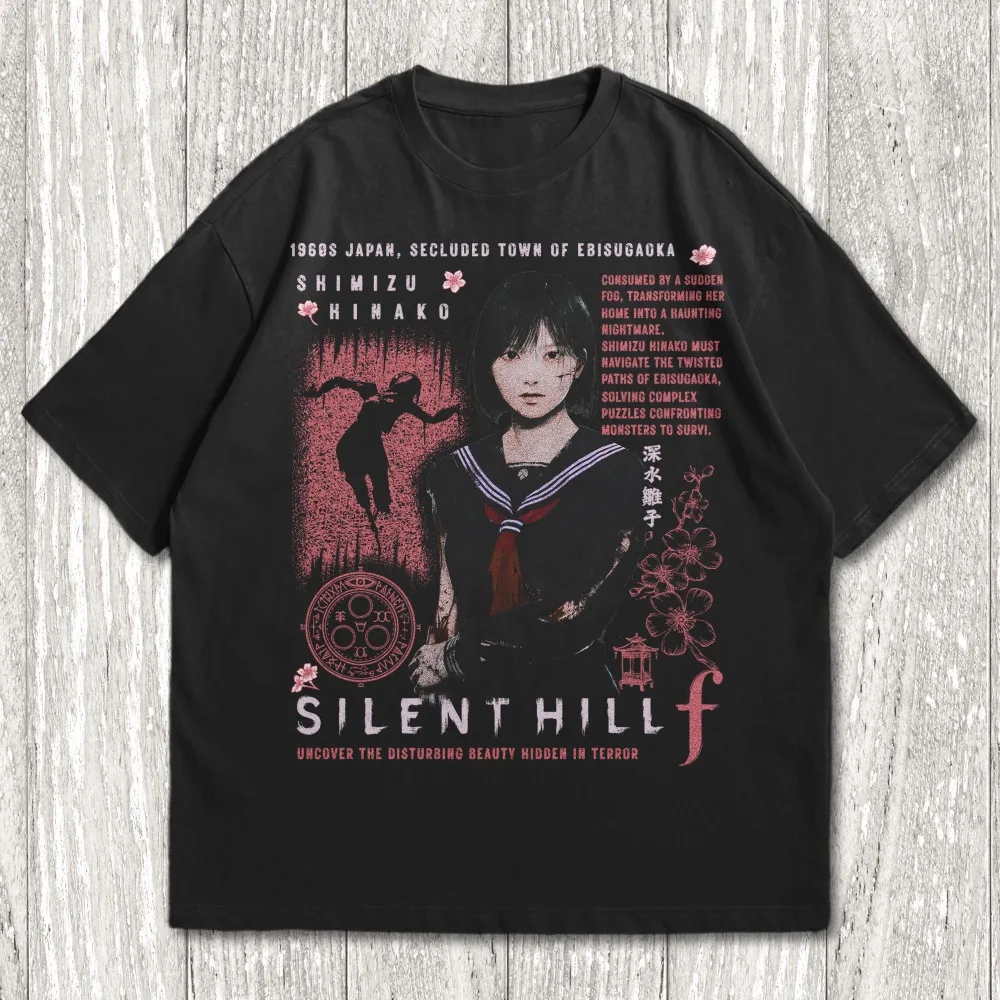 Silent Hill F-Shirt, Horror Game Unisex Sommer Neues Herren Casual Y2K T-Shirt – Detail 3