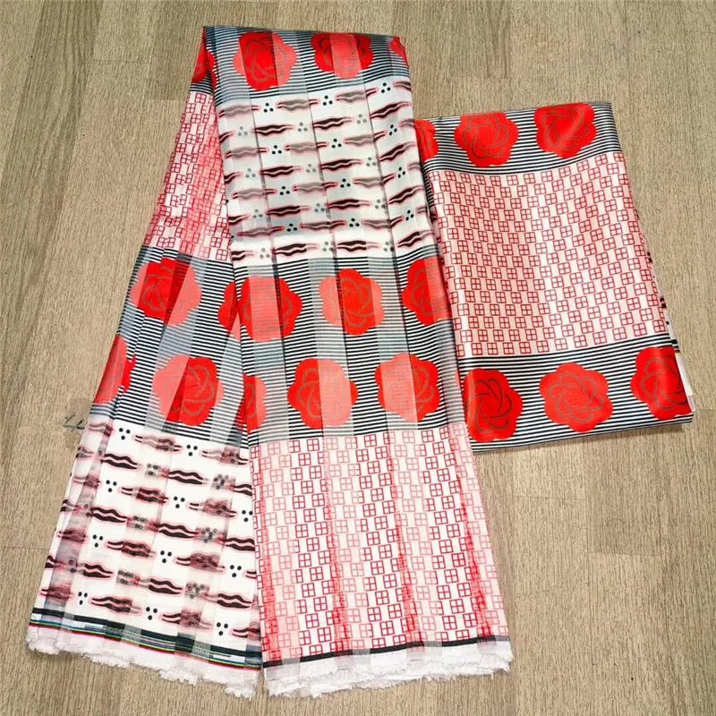 

Vintage Silk African Wax Prints Fabric 6yards/Lot Top Quality 2026 Popular Wax Cloth for Party Dress L121738