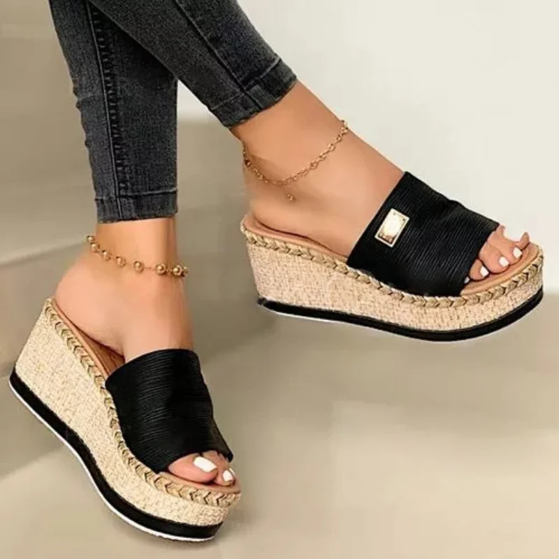 Summer Women Wedge Sandals Platform Flip Flops Soft Comfortable 2023 New Casual Shoes Outdoor Beach Slippers Ladies Sandals