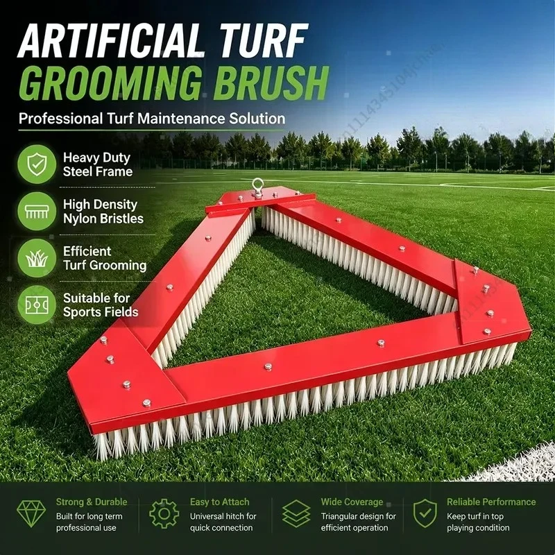 EE Heavy Artificial Turf Triangle Brush Machine Lawn Cleaner Synthetic Turf Maintenance Tool for Sports Ground Football