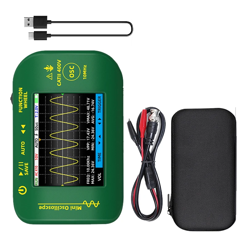 

OT2 handheld 10MHz sampling rate 1.5KSa/S electronic maintenance tool analog bandwidth digital automatic oscilloscope