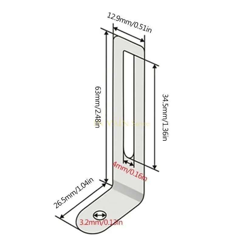 M5TC Guitar Pickguard Bracket For Guitar Metal 63x26.5mm Guitar Parts Accessories