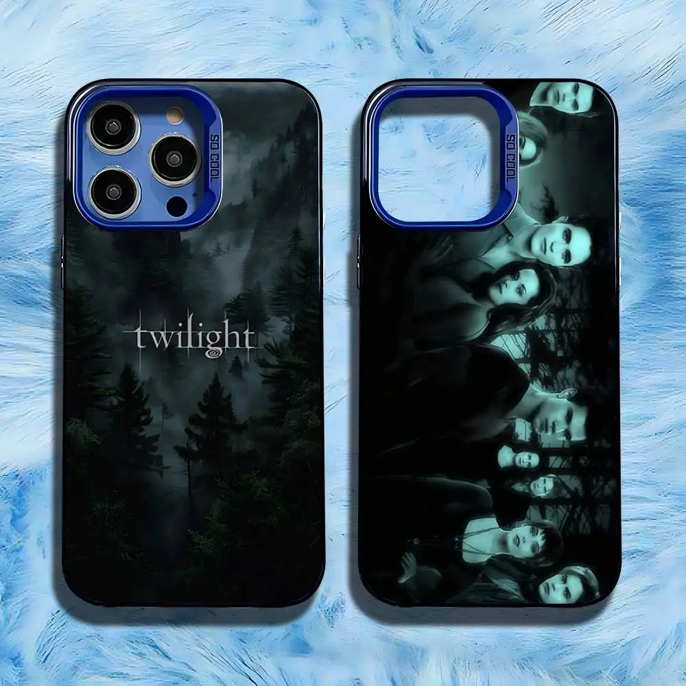 

T-Twilight Series Phone Case For iPhone 16,15,14,13,12,11,Pro,Max,Plus,Mini,SE Anti Fall Blue Matte Hard Bumper