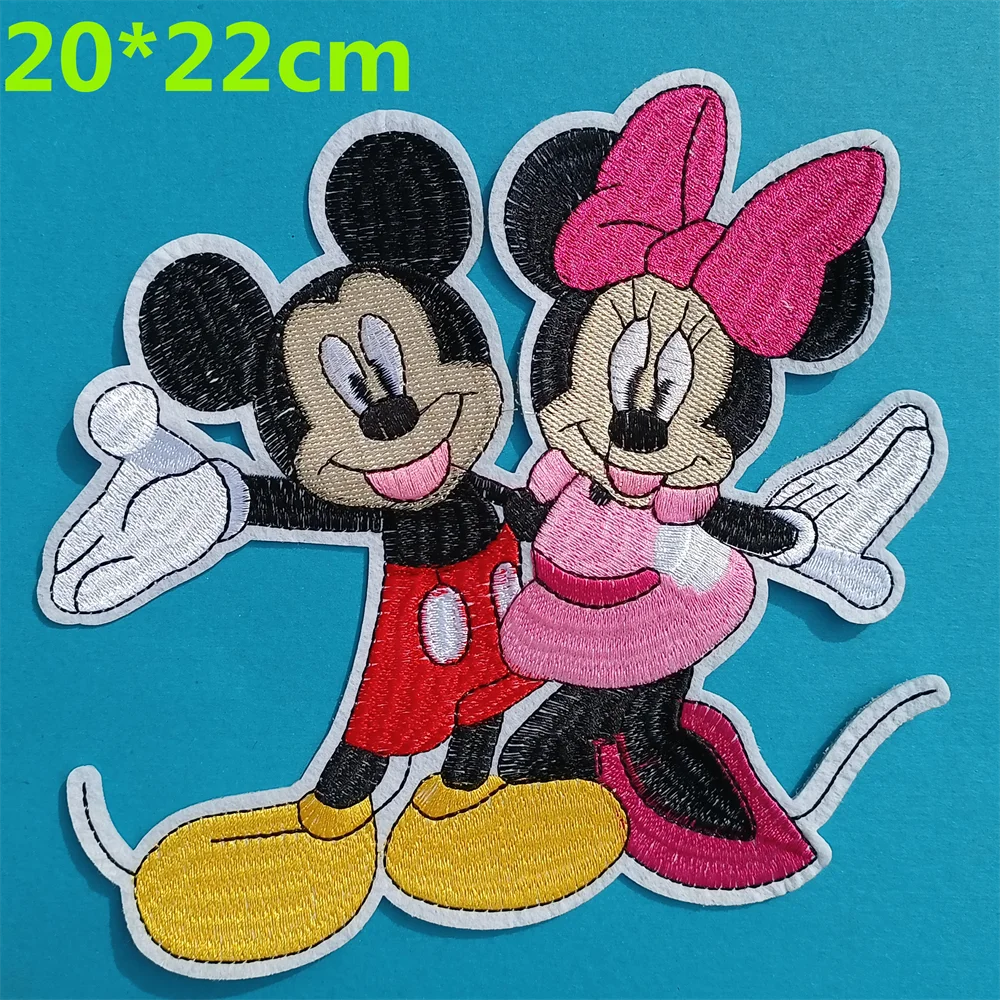 Cartoon Mickey Big Patch Embroidery Lace Pattern Decals Scrapbook Embossing Sewing Accessories Clothing DIY Embroidery Decor