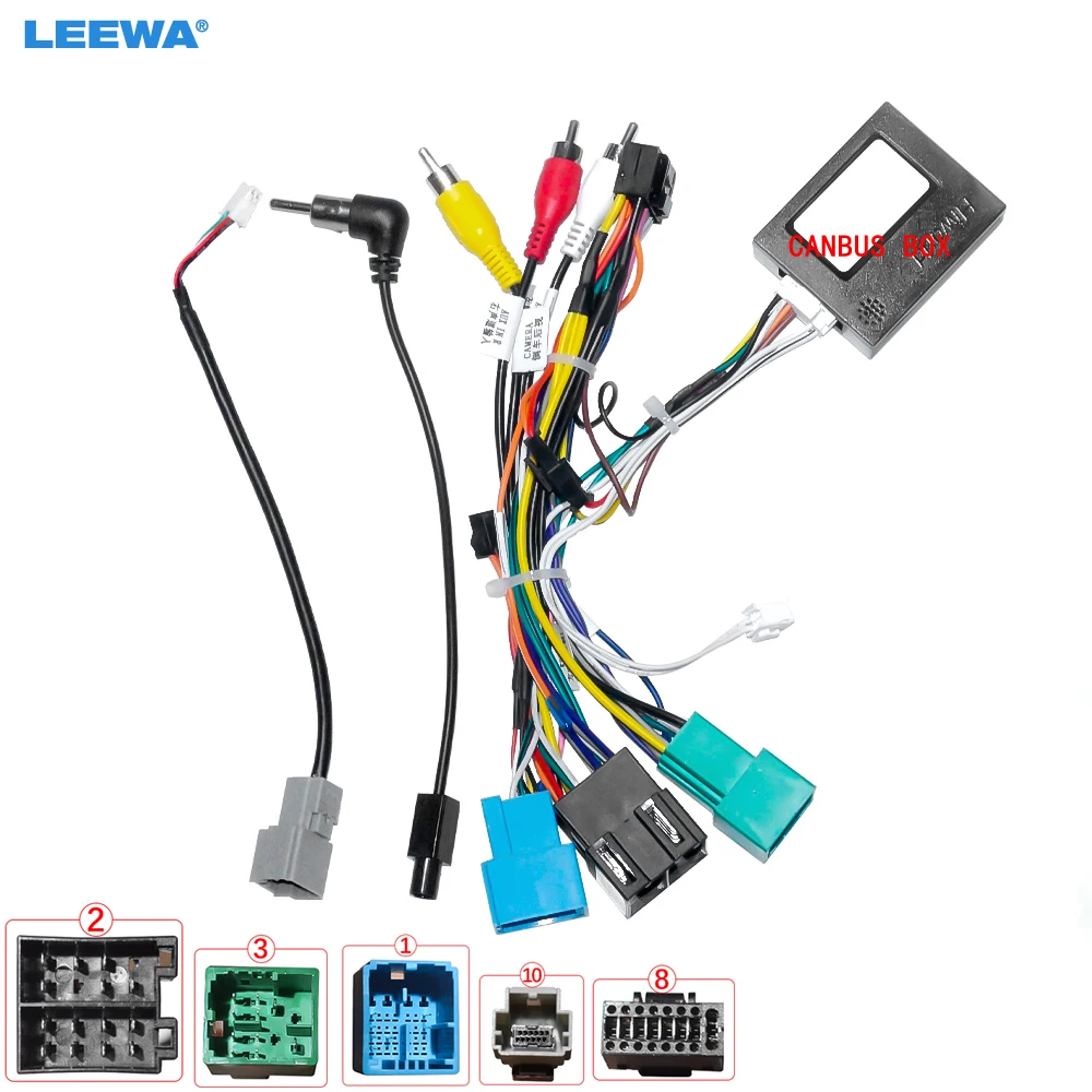 LEEWA Car 16pin Power Cord Wiring Harness Adapter With Canbus Box For Fait Strada/Toro (2020) Installation Head Unit #CA7725