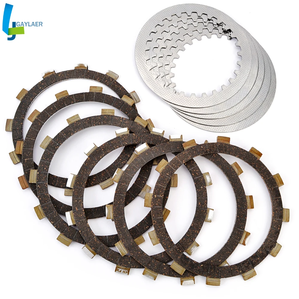 Clutch Friction Disc Plates for Yamaha SR250 SR250G/TH TT250G/H/J XT250 XT250G/H/J/K/KC  5Y1-16321-00 6 360-16325-00 5 1.2