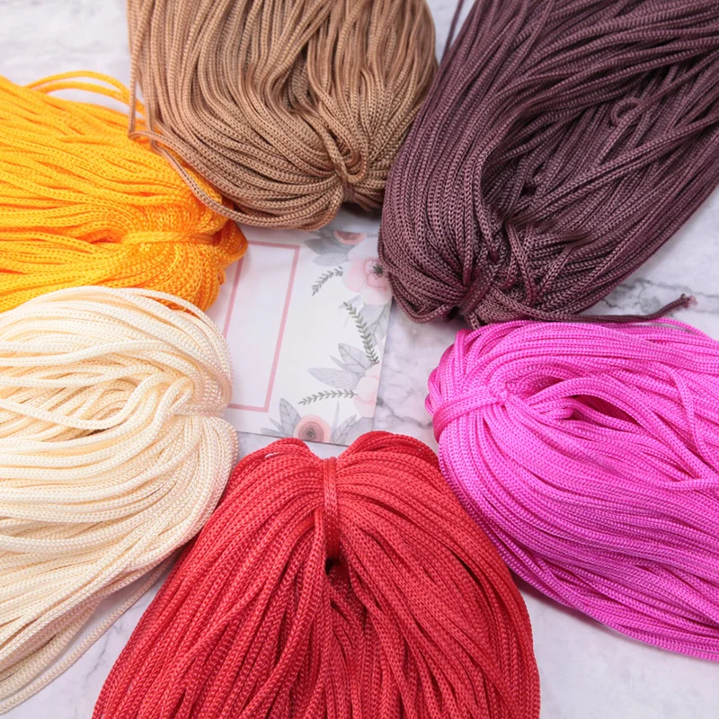 Hollow Ice Silk Hook Thread Yarn Trapillo Para Tejer Crochet Diy Yarn nylon Thread Alison Mae Laine Macrame Cord 3mmx200m