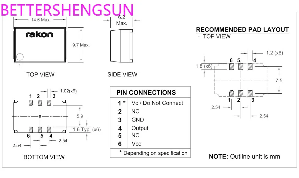 25MHZ constant temperature crystal oscillator 14*9mm square wave HCMOS 3.3V 0.5ppm wide temperature