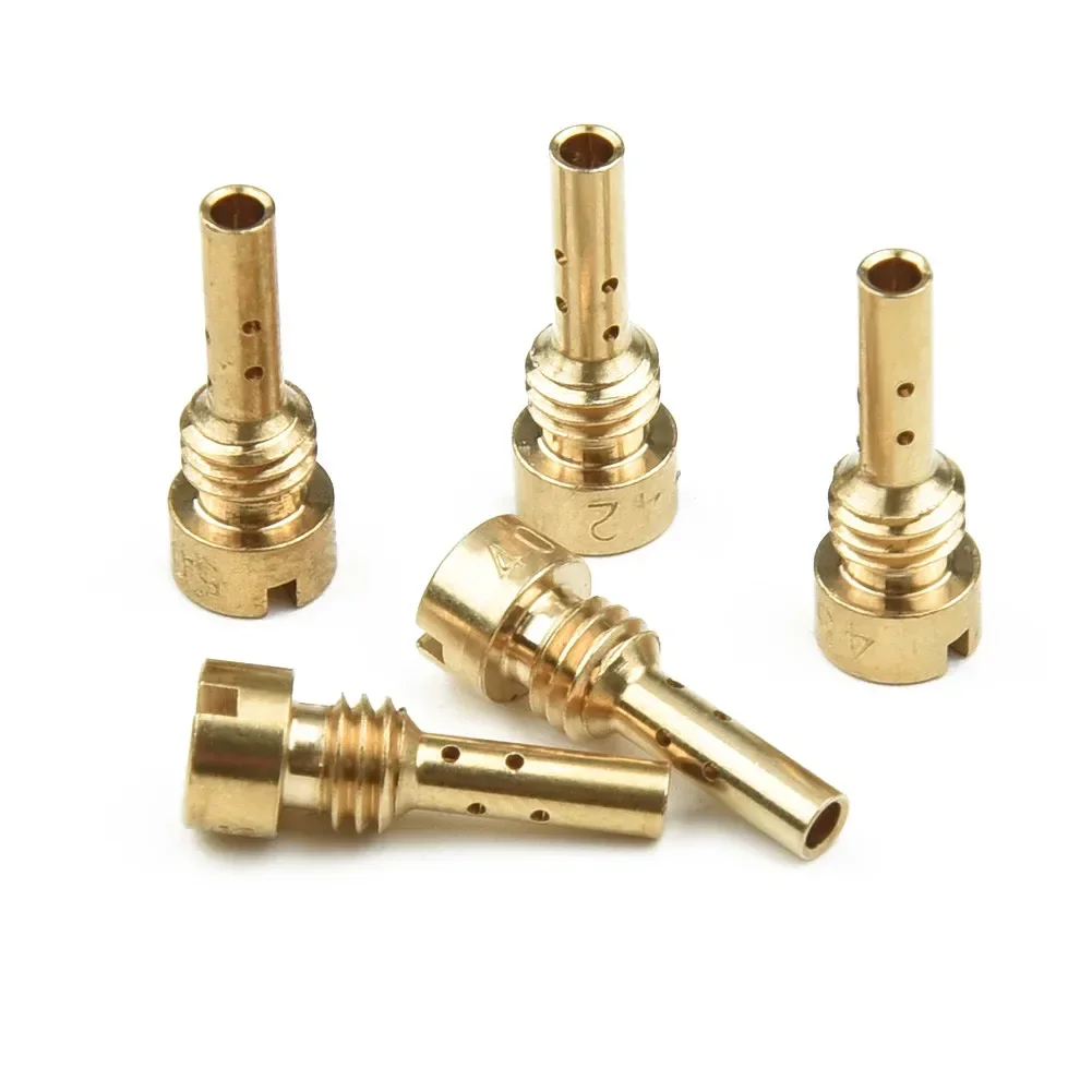 5Pcs Slow Jet Nozzles 4.5mm X 0.75mm For CV CVK FCE CARB N424-25 40 42 45 48 50 Size 30-75 For YZF600R For Harley