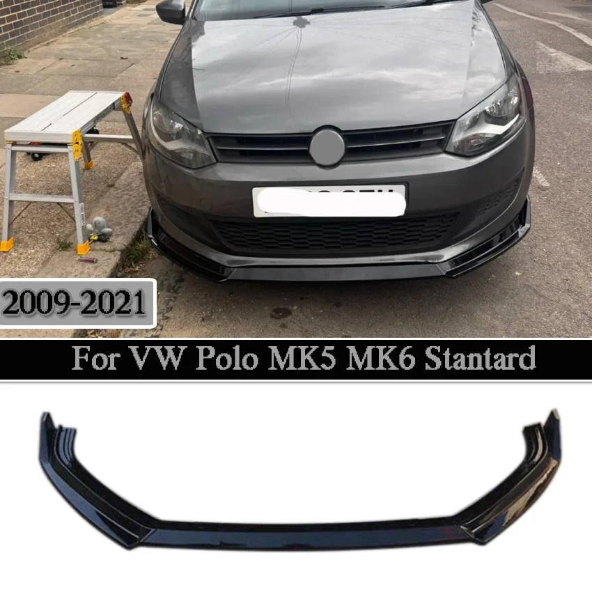 

Глянцевый черный передний бампер, спойлер, диффузор для VW Polo MK5 MK6 TGI MPI TSI TDI Stantard 2009-2021 BodyKit Tuning ABS