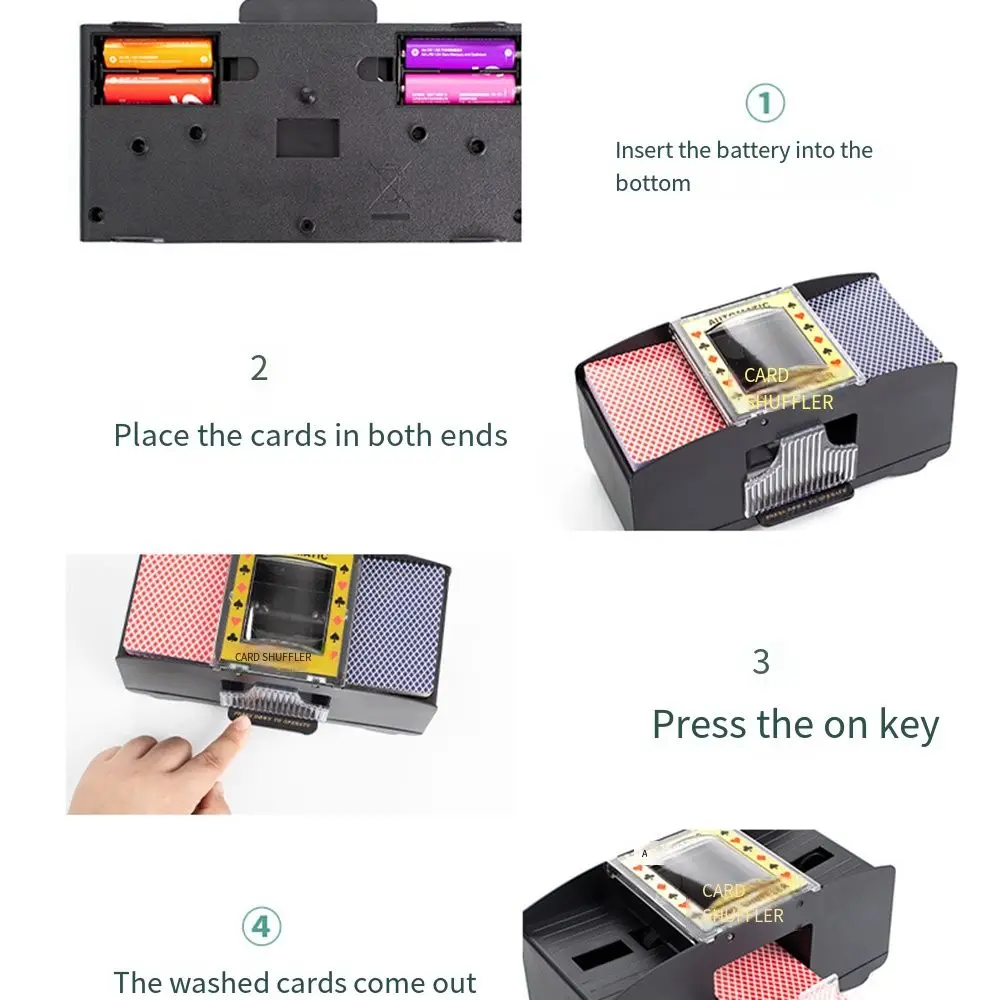 Batteur de cartes électrique entièrement automatique, mélangeur automatique créatif, Texas Hold'em, 2 à 6 jeux, gain de temps
