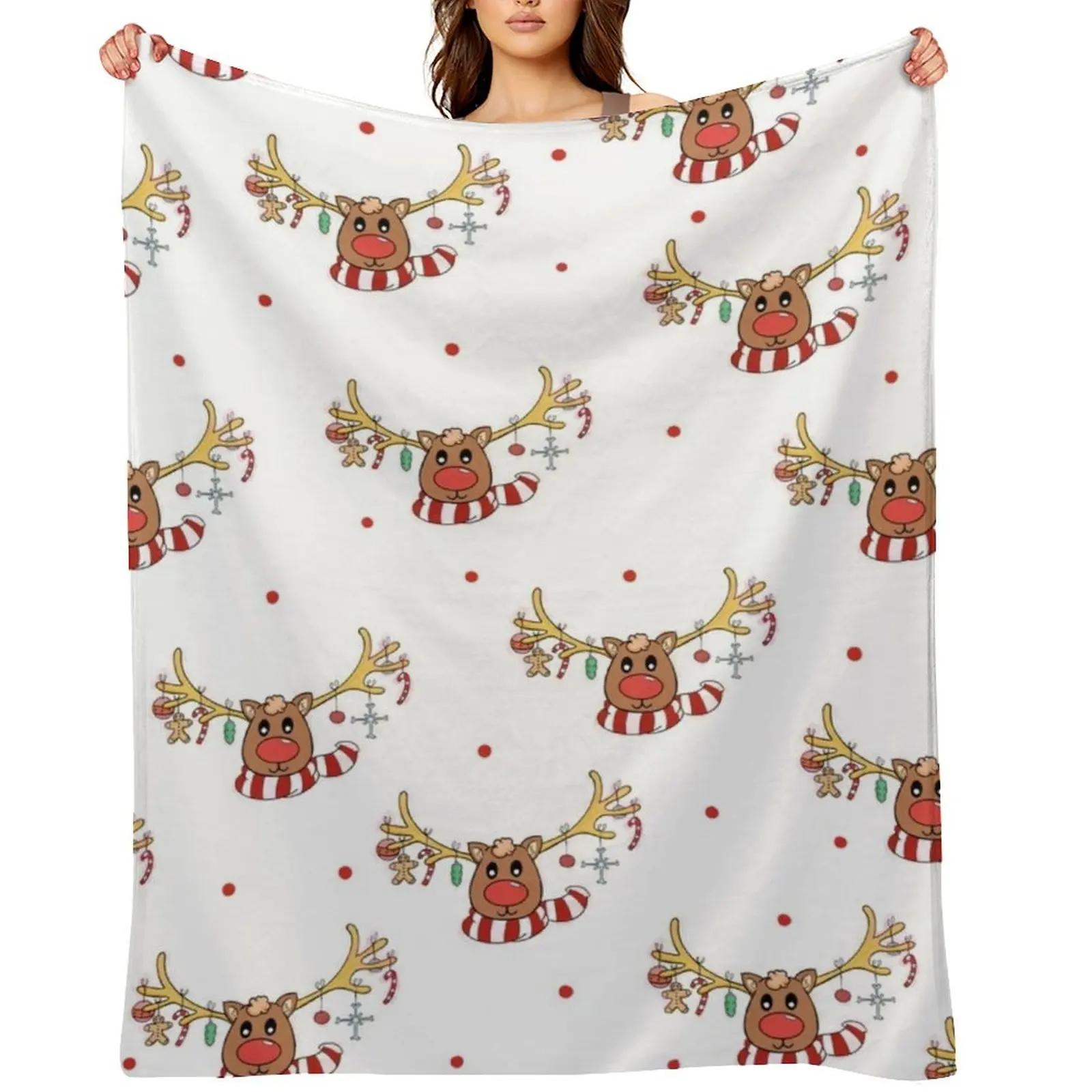 

christmas reindeer Throw Blanket Luxury Throw Luxury Designer Soft Plaid Polar Blankets