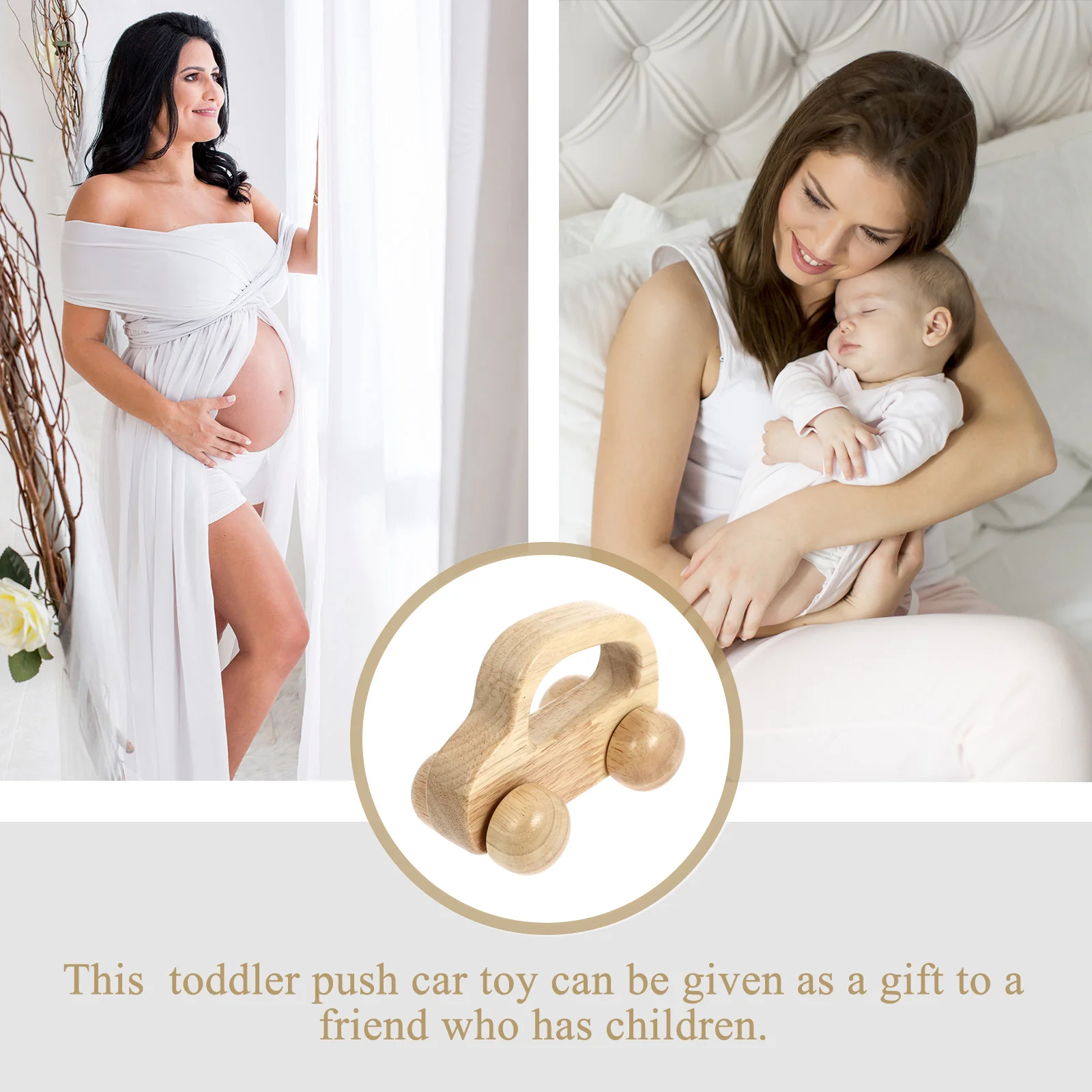 سيارة خشبية للرضع، سيارة للأطفال الصغار، حواف ناعمة، تطوير مهارات استيعاب الطفل، تدريب المحرك، سيارات خشبية #2