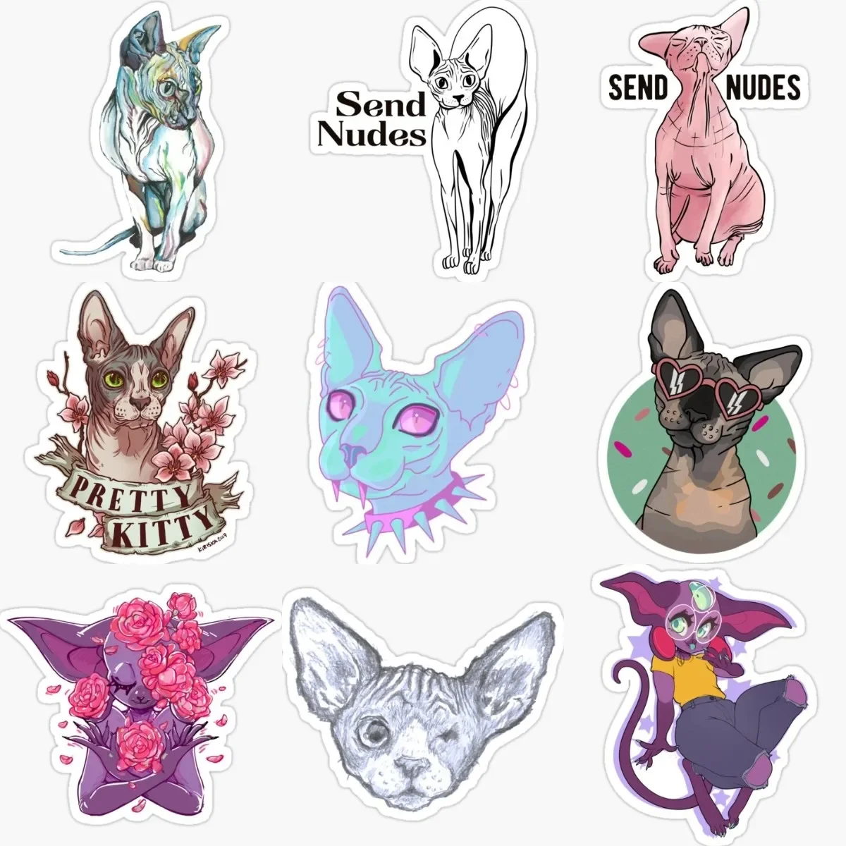

Creative Sphynx Cat Personalized PVC Stickers Accessories for Decorate Car Truck Van Wall Bicycle Fridge Camper Off-road
