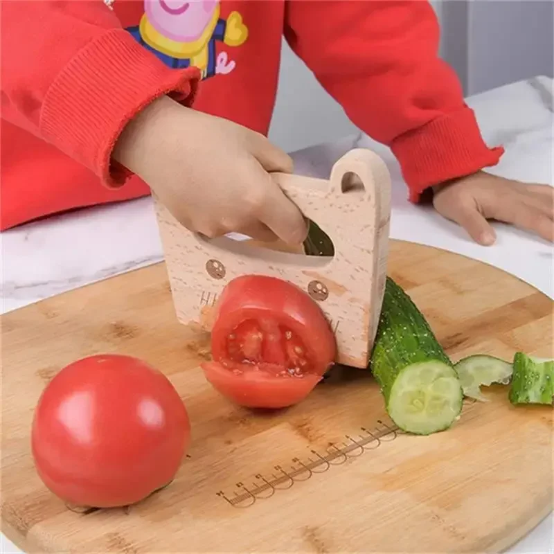 Faca de cozinha para crianças, frutas e vegetais brinquedos, ferramentas educacionais montessori para crianças