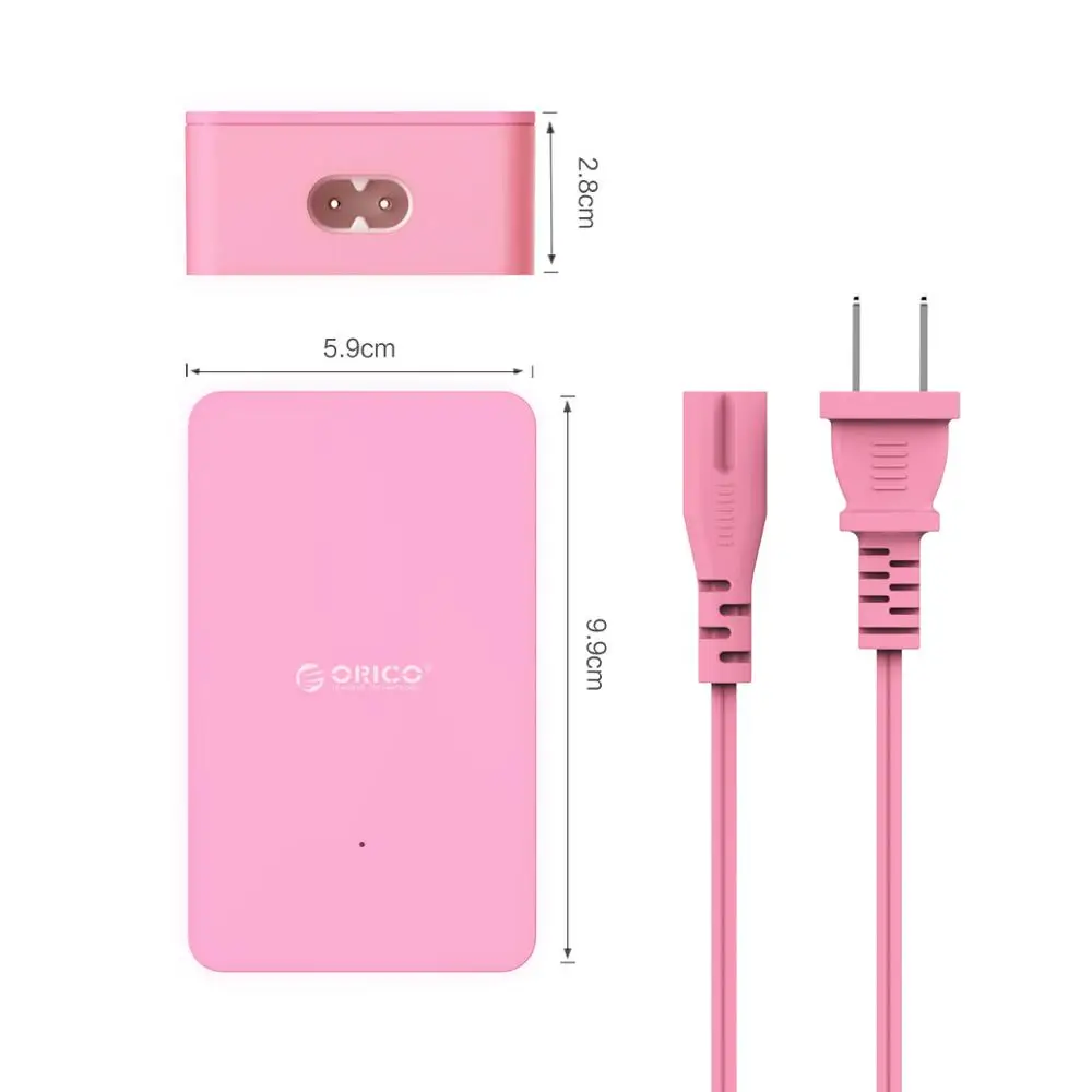 ORICO-cargador USB de 5 puertos, estación de carga de escritorio de 5v, 2.4a, 8A, 40W, para iPhone, Samsung, teléfono móvil y tableta