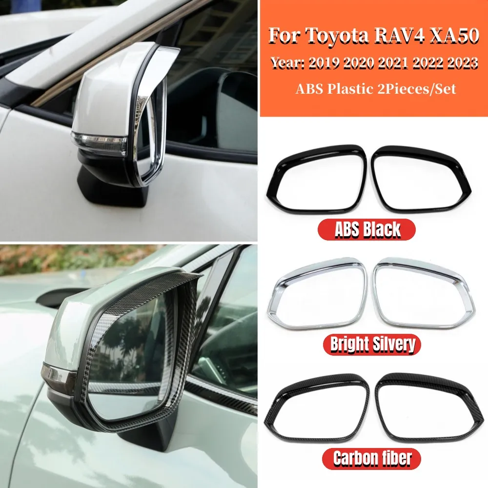 

Car Rearview Mirror Eyebrow Rainproof Rain Trims Cover Accessories For Toyota RAV4 2019 2020 2021 2022 2023 RAV 4 XA50 Hybrid