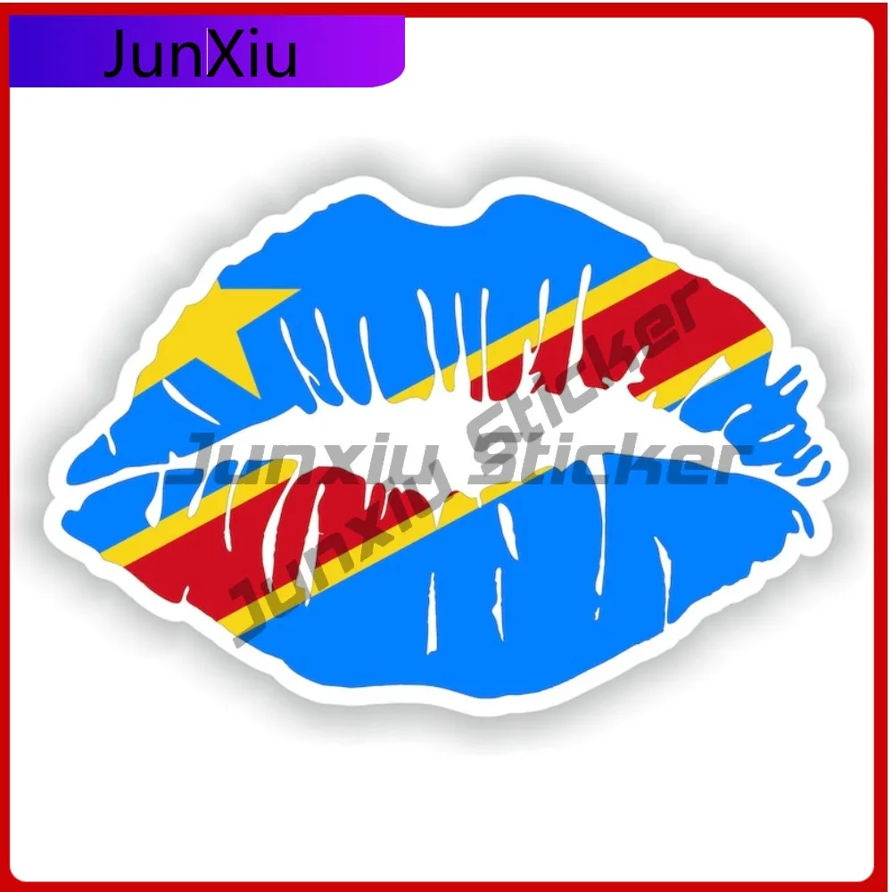 

Democratic Republic Of Congo Lips Flag Trendy Vehicle Body Decor Suitable For Motorcycle Bicycle Helmet Surfaces