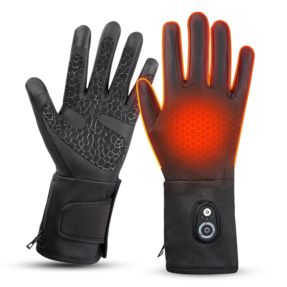 Guante calefactor deportivo eléctrico con batería de litio recargable para invierno, guantes calefactables con batería de 7,4 V y 2200Mah para montar en bicicleta