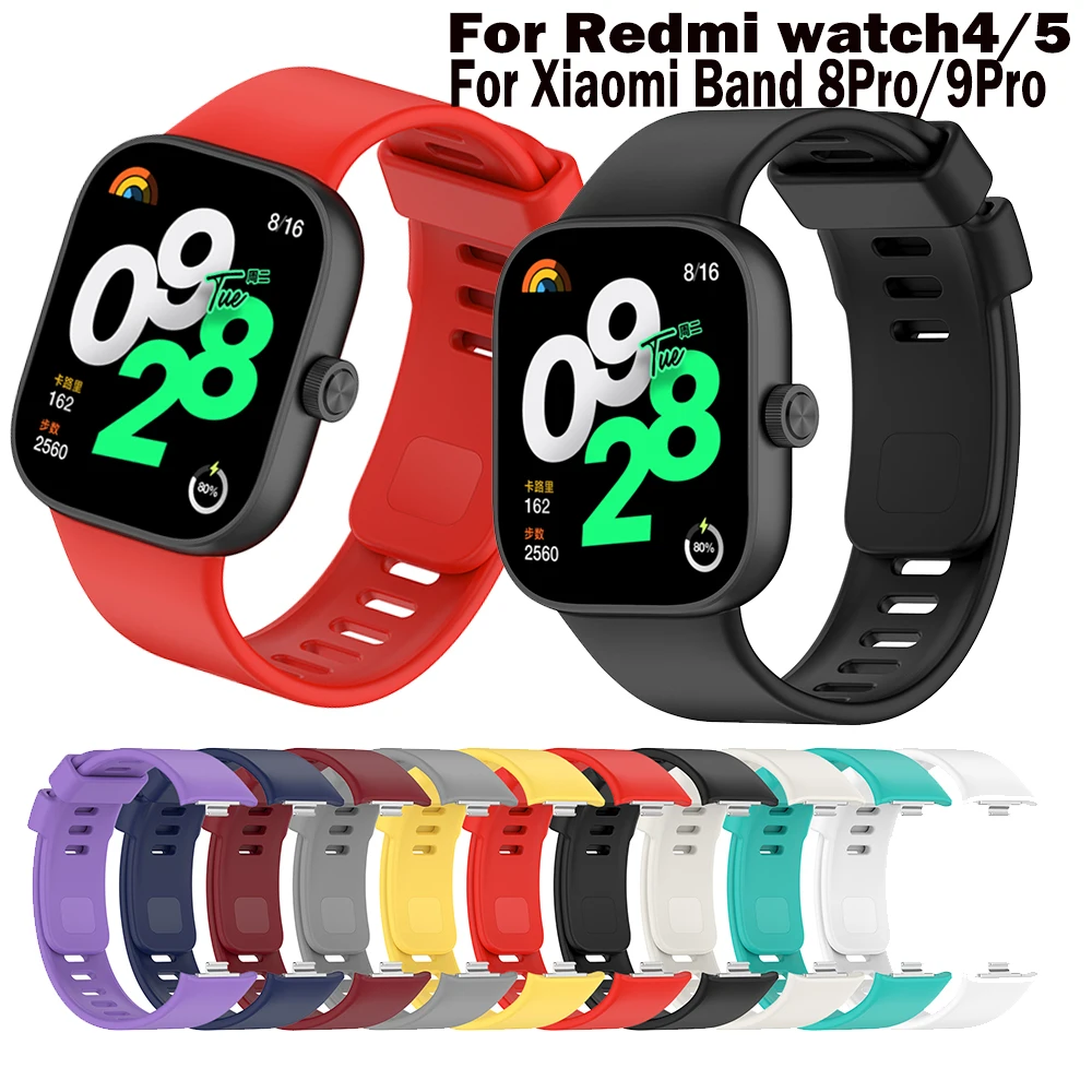 

Watchband For Redmi watch 5 4 Strap Band Smart Wriststrap For Xiaomi Mi Band 9Pro 8Pro Wristband Silicone Bracelet Accessories