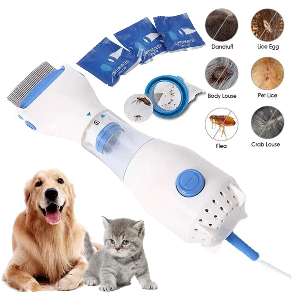 Lice Grabber Multifunctional Physical Flea Removal Killer Brush Pets Electric Flea Comb for Dogs Cats Hair Cleaner Comb