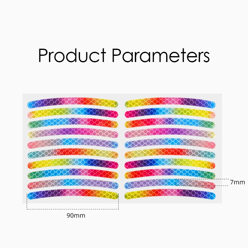 20Pcs/Set Rainbow Reflective Sticker for Bike Wheels Laser Night Glow Sticker for Car Motocycle Night Safety Warning Stickers