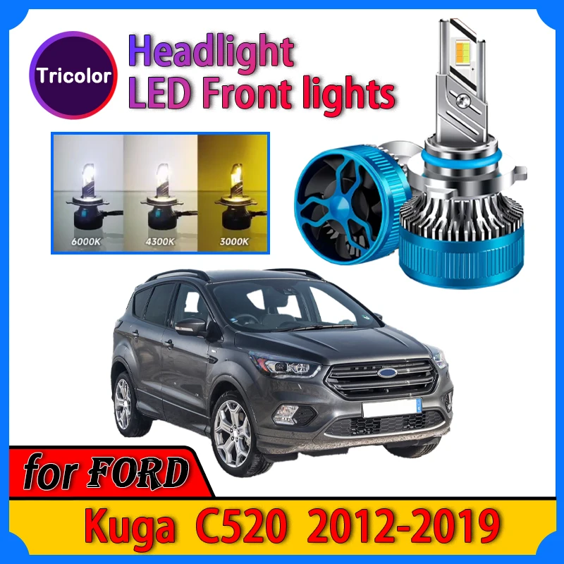 

for Ford Kuga C520 2012-2019 Plug and Play LED Headlight Modified lamp Strong white light Three-color adjustment Auto Parts