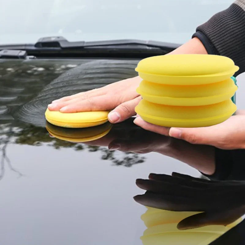 1/10pcs Round High Density Sponges Car Waxing Polish Sponges Cleaning Car Detailing Tools Auto Accessories Waxing Foam Car Wash