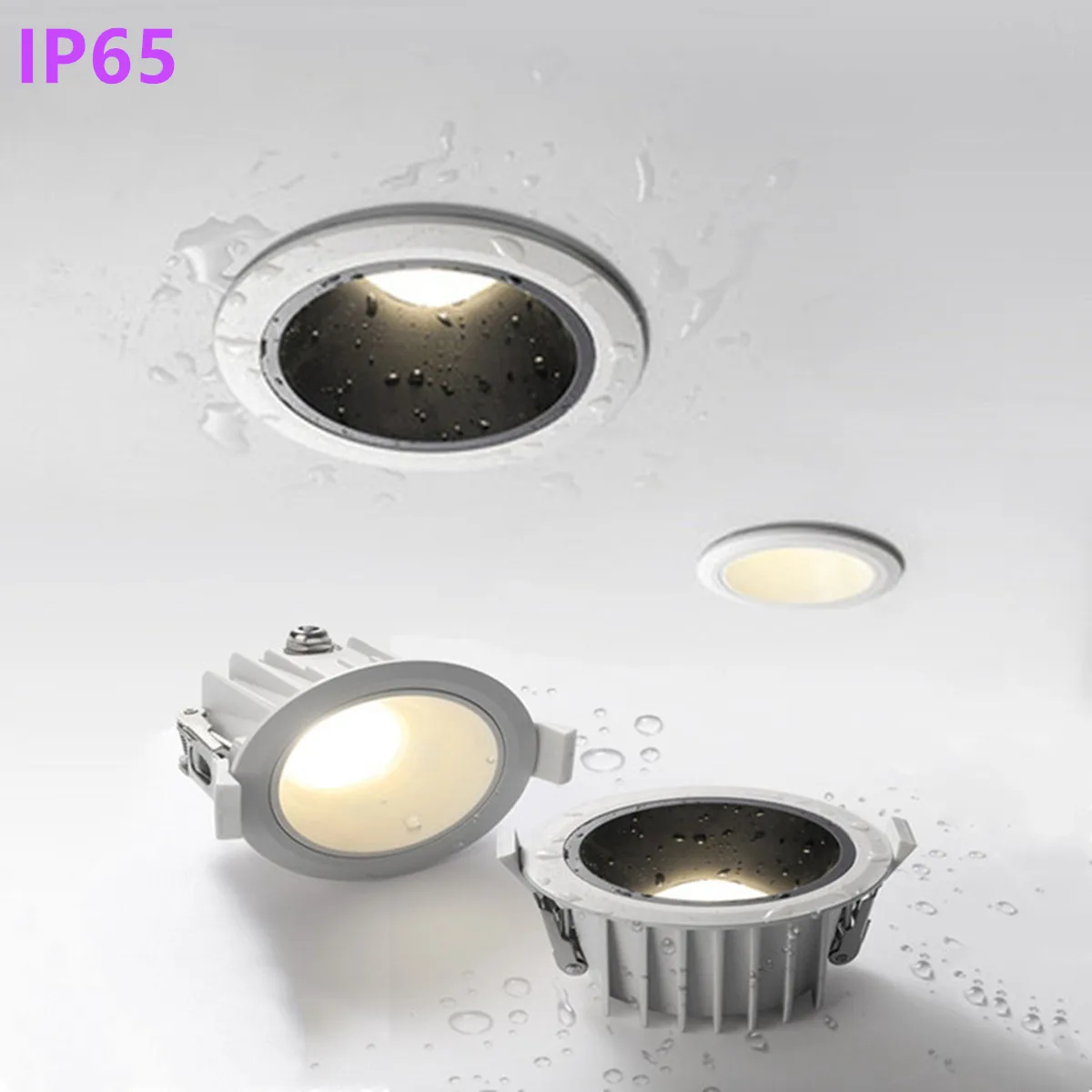 Bathroom Waterproof LED Downlight 9W 12W 15W 20W 25W IP65 Recessed LED lamp lights for Outdoor waterproof Spot light AC220V 110V