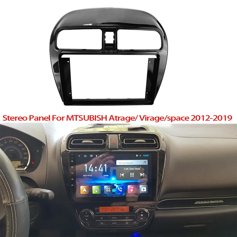 Car Radio Fascia Double 9 Inch Din Screen Dashboard Stereo Panel For MITSUBISHI Attrage/Mirage/Space 2012-2019