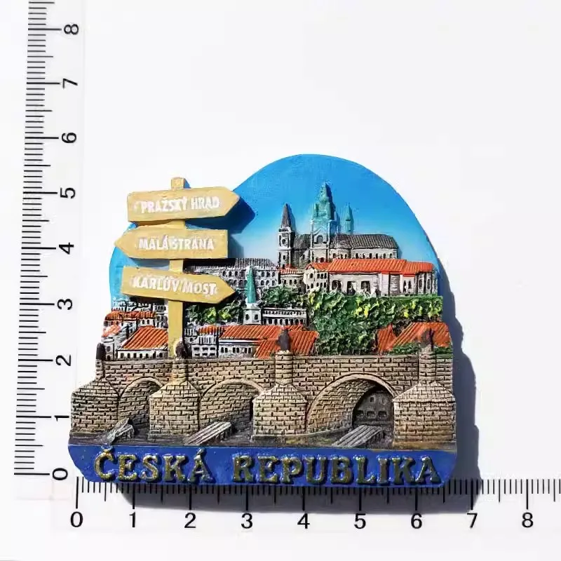 Czech landmark Chiang Mai Prague Castle tourism memorial decorative crafts resin magnet magnet refrigerator sticker