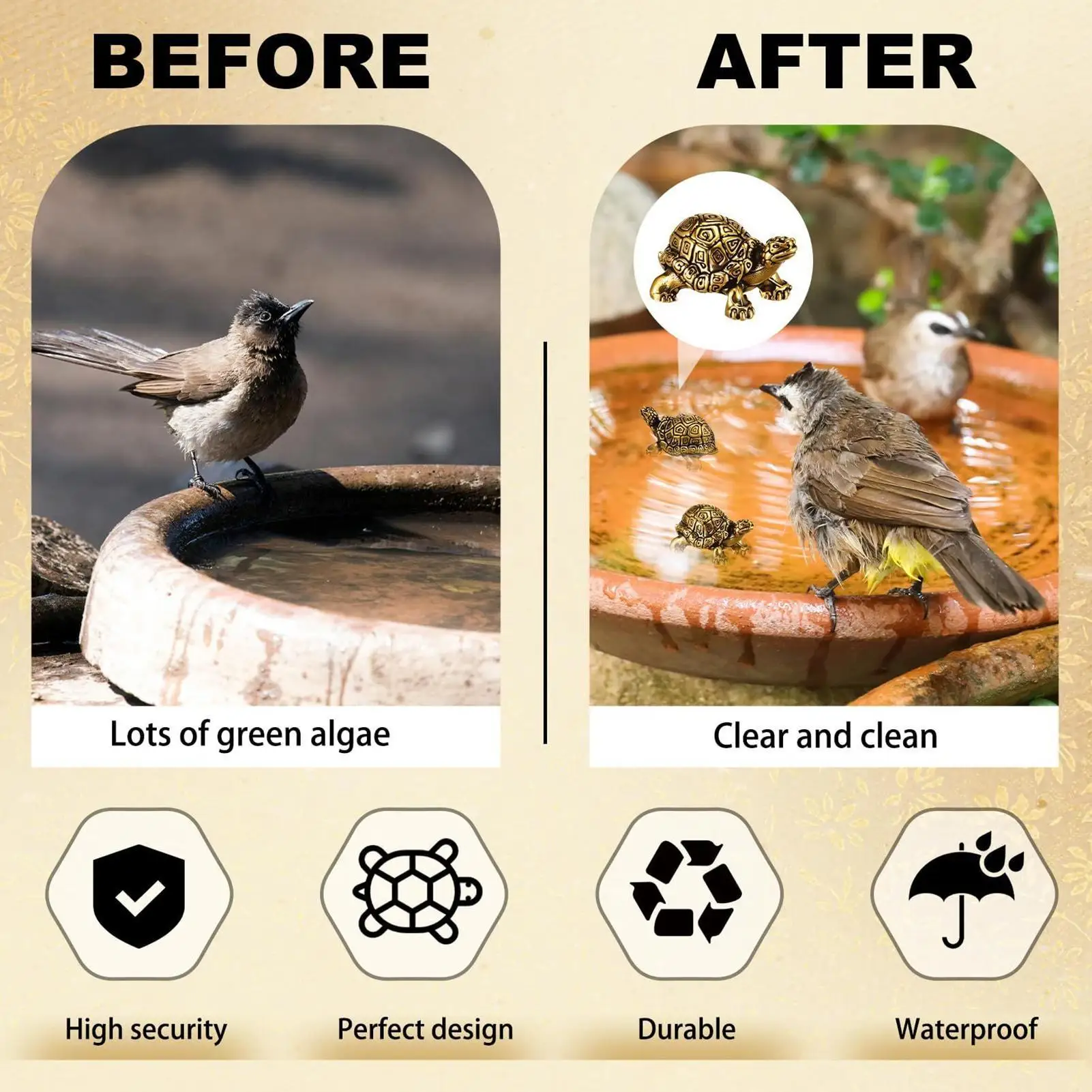 

Медный диск для птичьей ванны, 4 предмета, украшения, медный диск для птичьей ванны, фонтан, открытый сад, вода, зимняя уборка снаружи