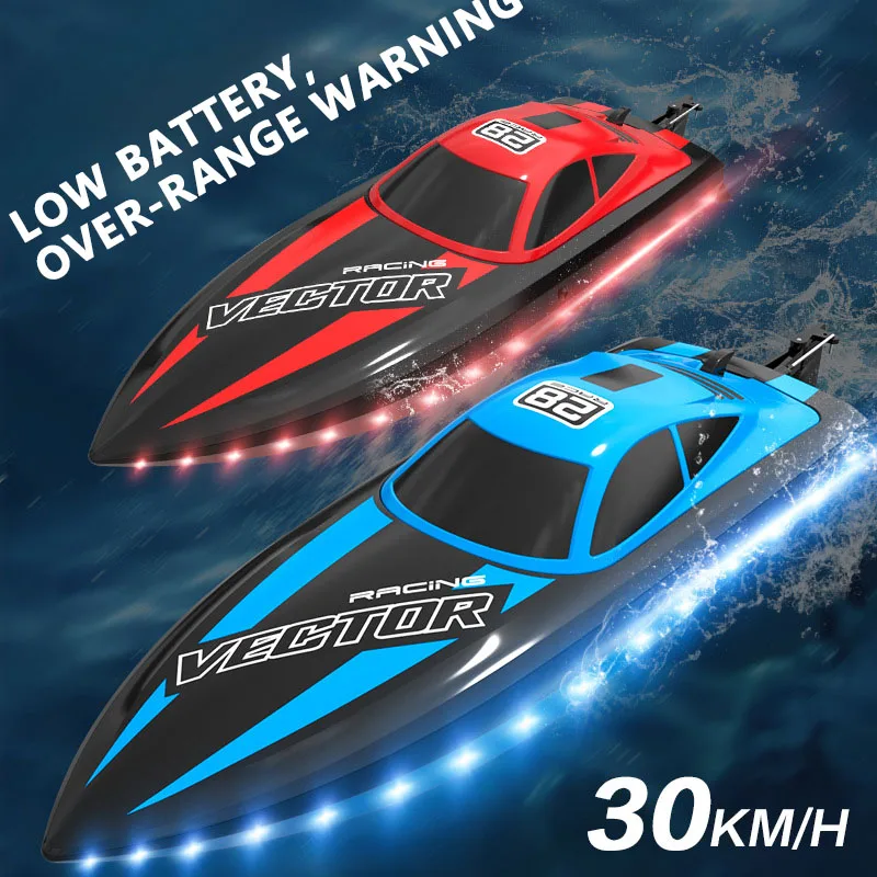 

High-speed Speedboat RC Model 2.4G Racing Boat Model Toy Gift LED Remote Control Electric Ship Model Racing Boat Water Toy Boat