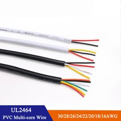 White UL2464 Sheathed Wire 30 28 26 24 22 20 18 16AWG Copper Signal Cable 2 3 4 5 6 7 8 9 10Cores Electronic Audio Wires
