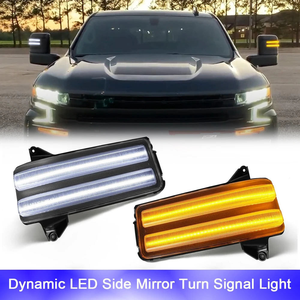 

Switchback Side Mirror LED Turn Signal Light DRL Lamp For Chevrolet Silverado 2500 3500 GMC Sierra 2500 3500 2020-2023 Blinker