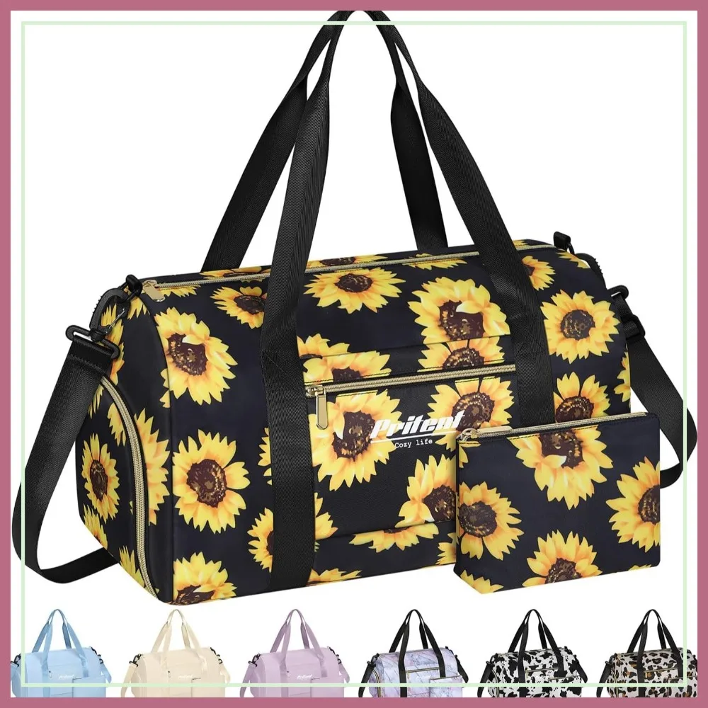 

Gym Bag for Women with Shoe Compartment, Travel Duffle Tote for Yoga, Hospital, Maternity