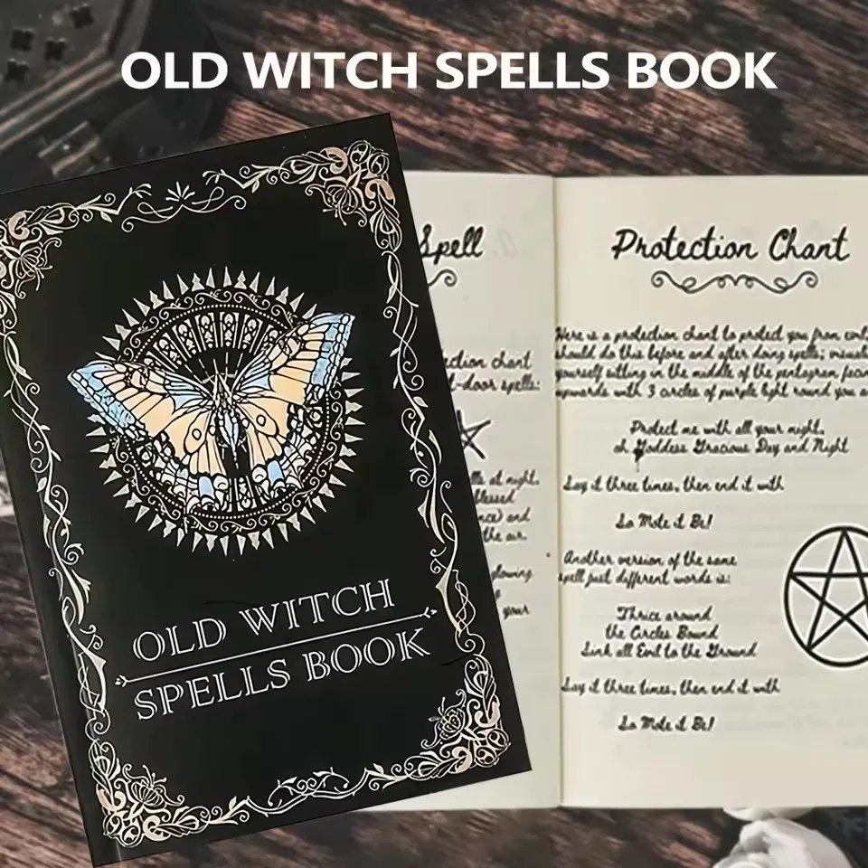 Old Witch Spells Book - Essential Tool for Witches & Wizard Beginners, Perfect for Birthdays, Easter, Christmas, Halloween Gift