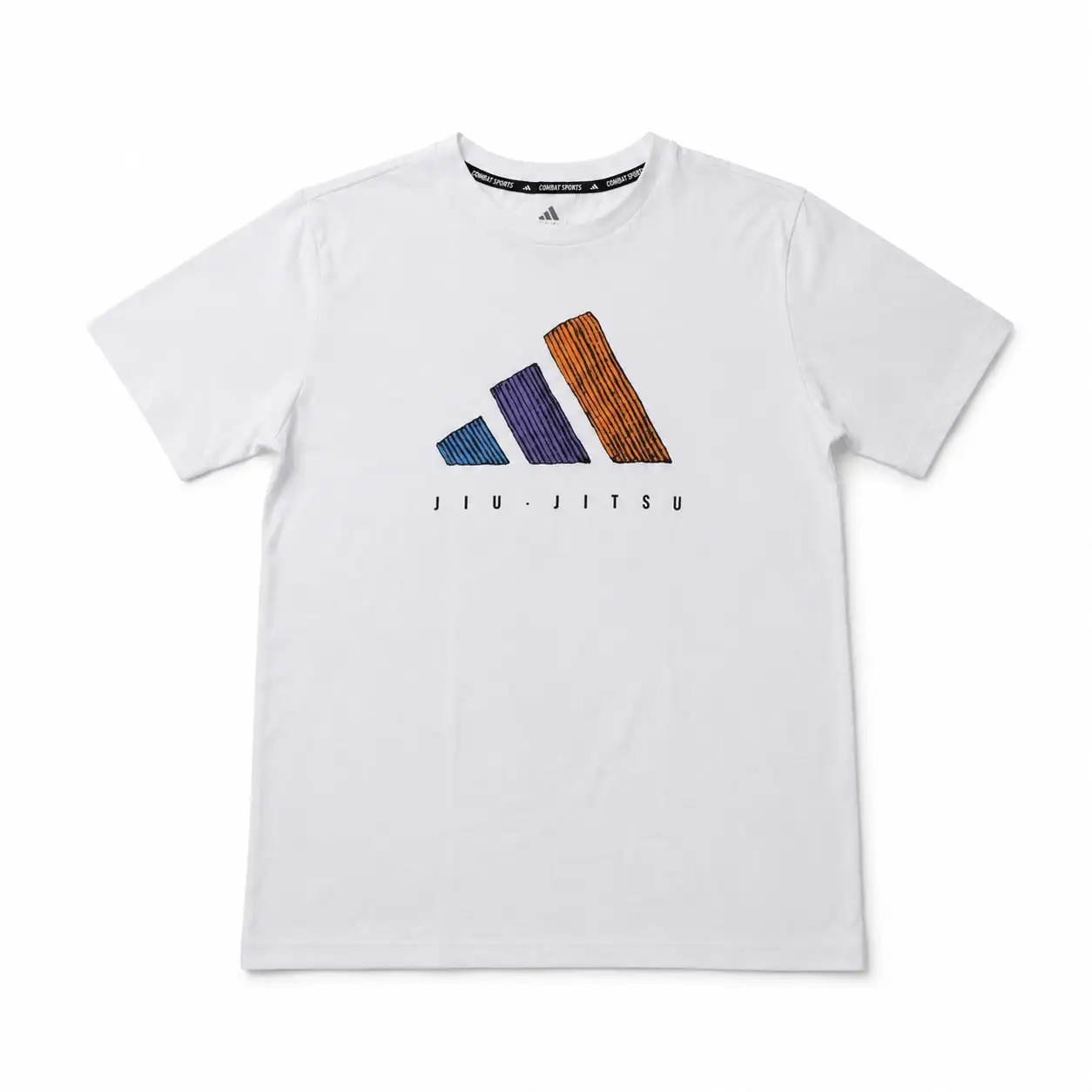 Adidas Combat Sports Large Logo Crew Neck Quick-Dry Sports T-Shirt White Graphic Print Men's DX1013-101